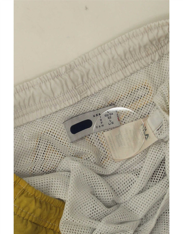Fila Herren-Badeshorts mit Grafik, groß, graues Colourblock-Polyamid