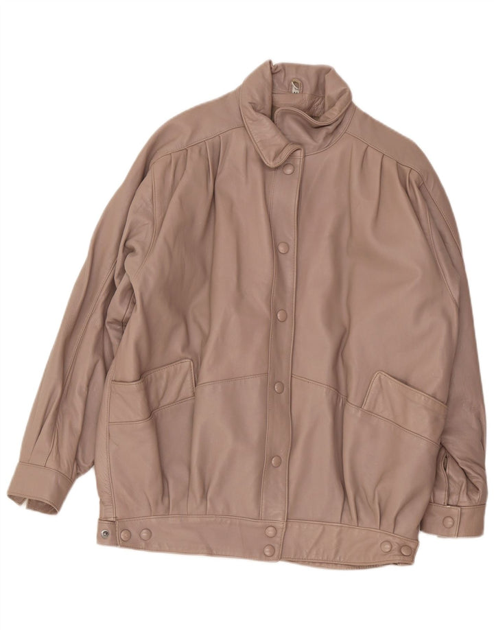 Vintage Damen Übergroße Lederjacke UK 14 Mittellila