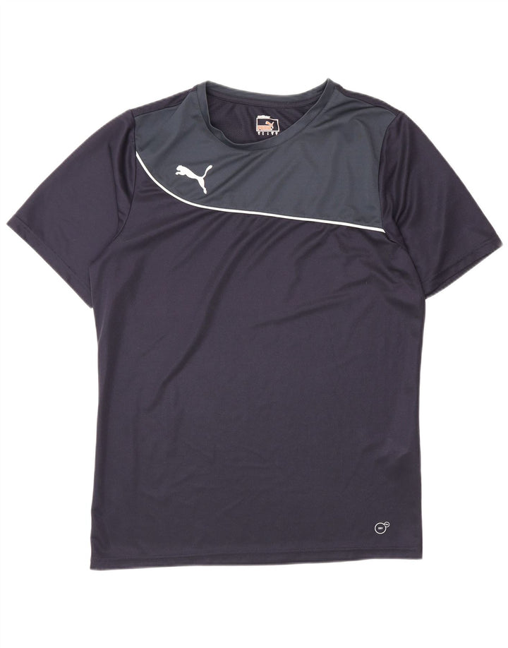 Puma Herren T-Shirt Top Large Marineblau Farbblock