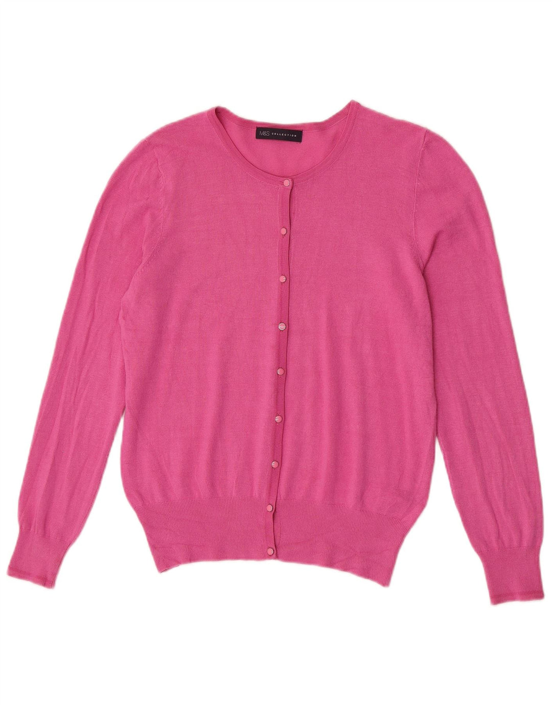 Marks & Spencer Damen Strickjacke Pullover UK 14 Mittelrosa Viskose
