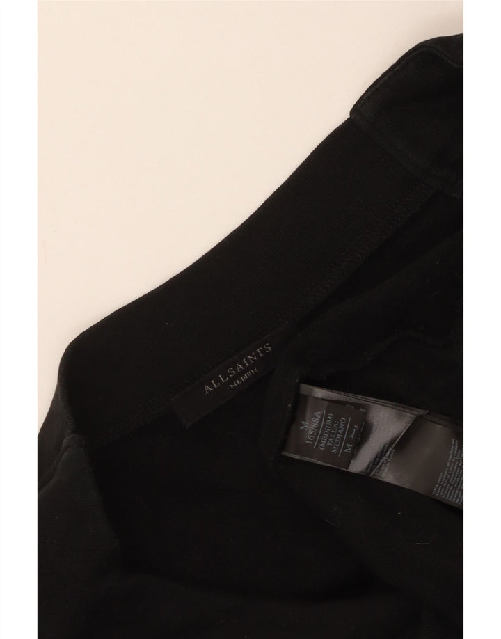 ALL SAINTS Übergroßer Damen-Sweatshirt-Pullover, UK 14, mittlere schwarze Baumwolle