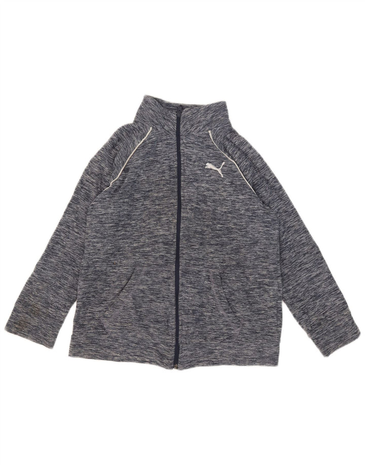 Puma Fleecejacke für Jungen, 12–13 Jahre, groß, marineblau geflecktes Polyester