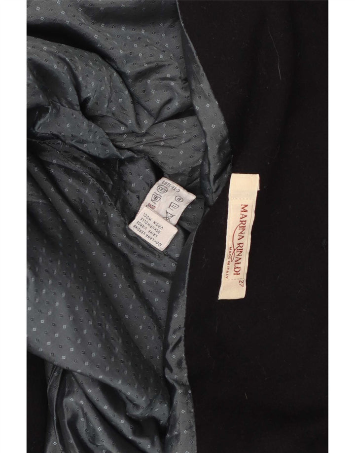 Marina Rinaldi Herren-Blazer mit 2 Knöpfen, Größe 27, große schwarze Schurwolle