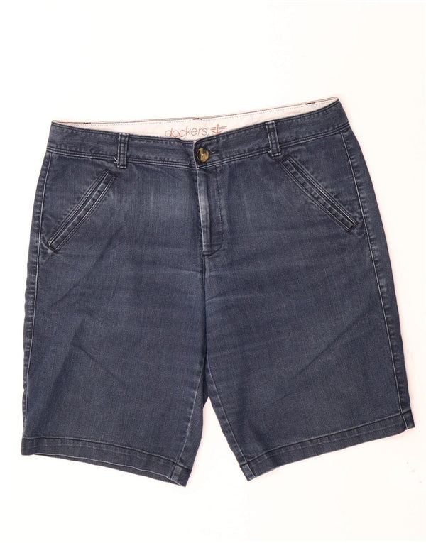 Dockers Damen Jeansshorts US 12 Large W34 Marineblaue Baumwolle