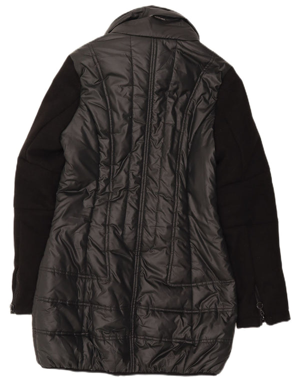 Fornarina Damen Wattierter Mantel UK 10 Small Schwarz Polyester