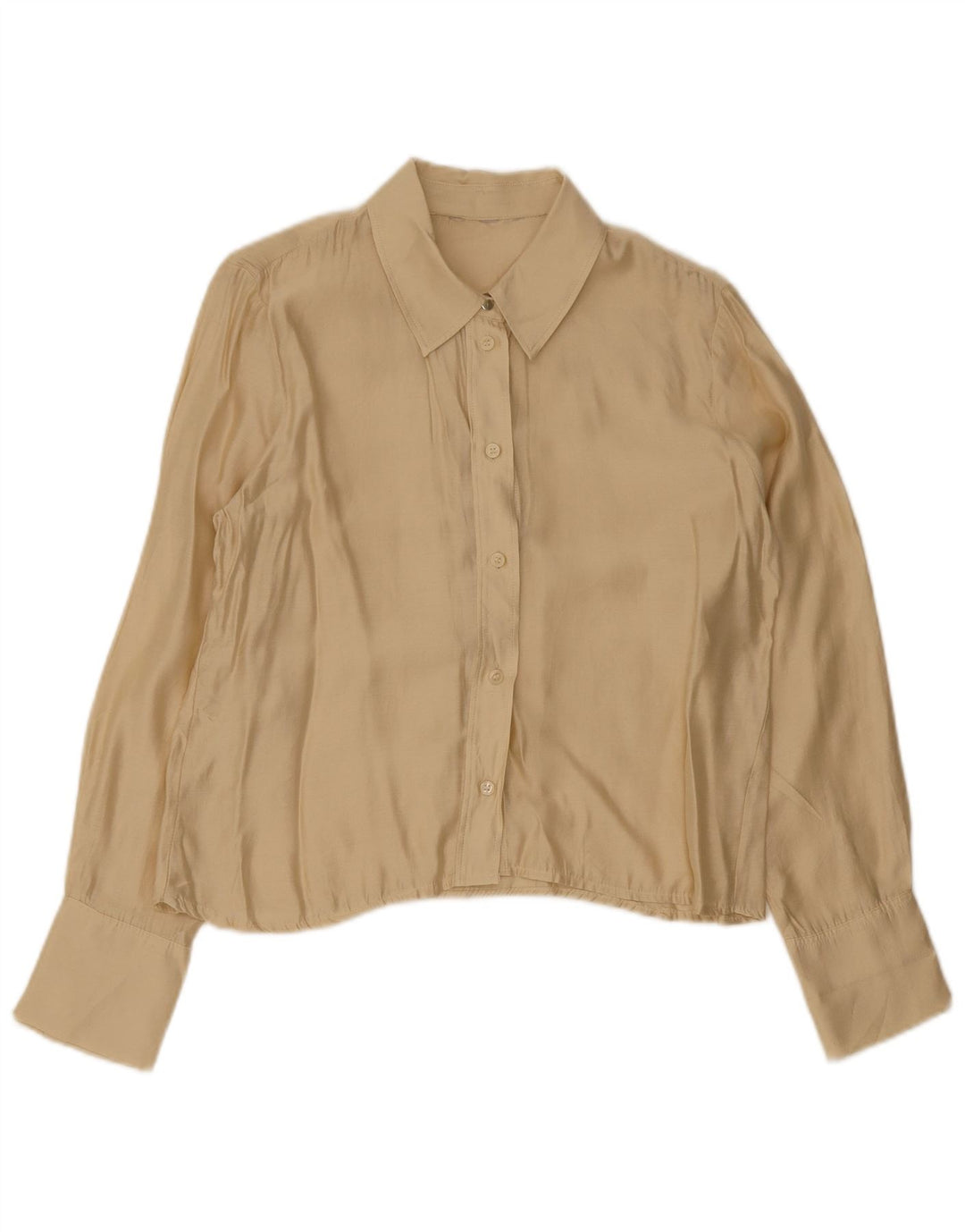 Vintage Damen Hemdbluse UK 14 Medium Beige