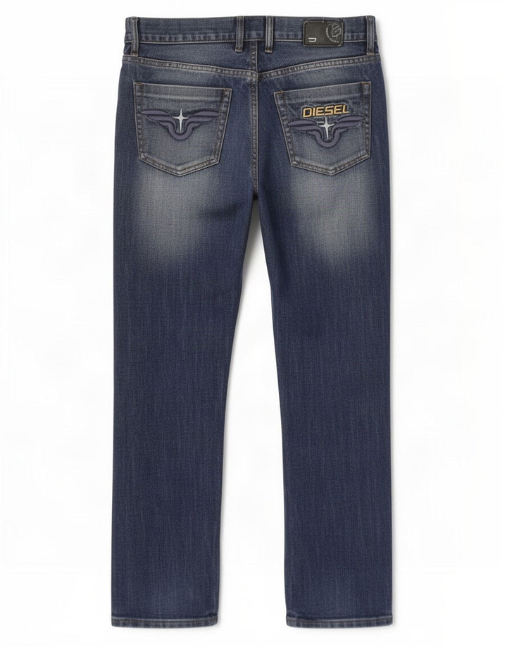 Diesel Herren Straight Jeans W34 L34 Blaue Baumwolle