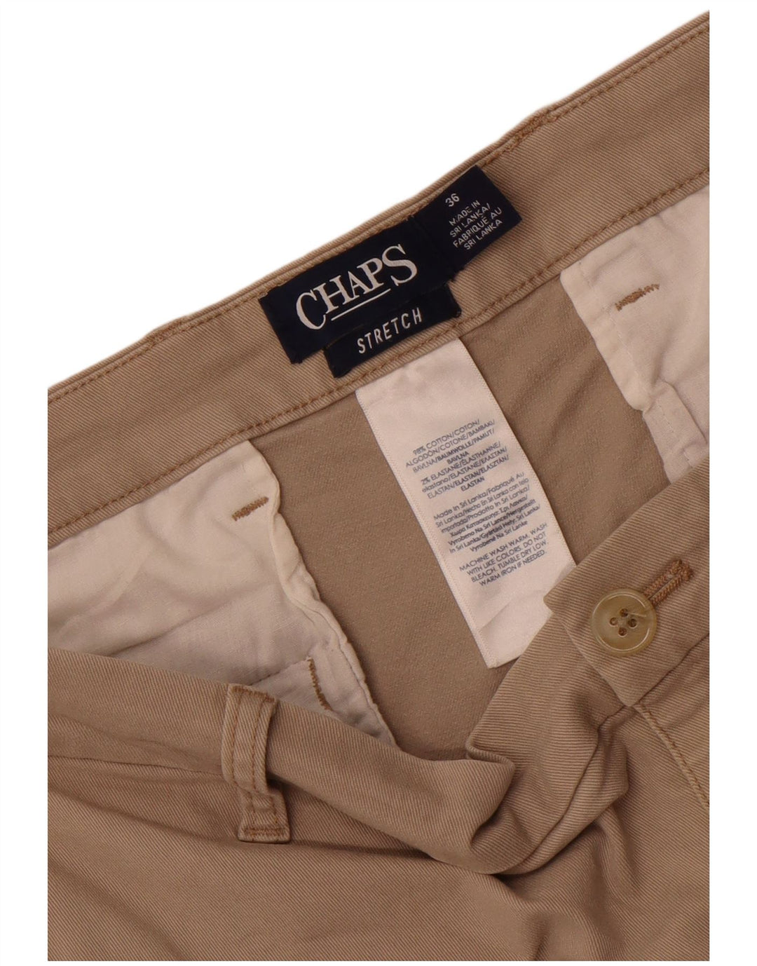 Chaps Herren-Chinoshorts W36, Größe L, Beige, Baumwolle