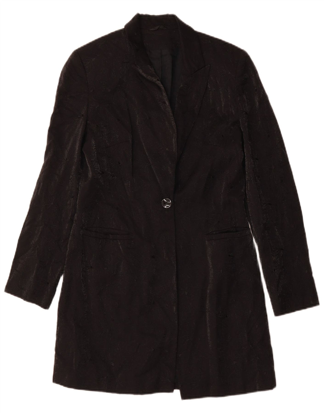 RICHARDS Damenmantel UK 10 Small Schwarz geblümte Viskose