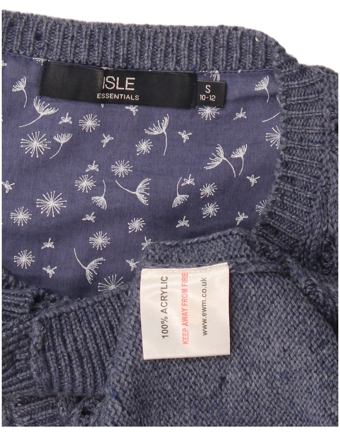 Vintage Damen Oversized Cardigan Pullover UK 10/12 Small Marineblau Acryl