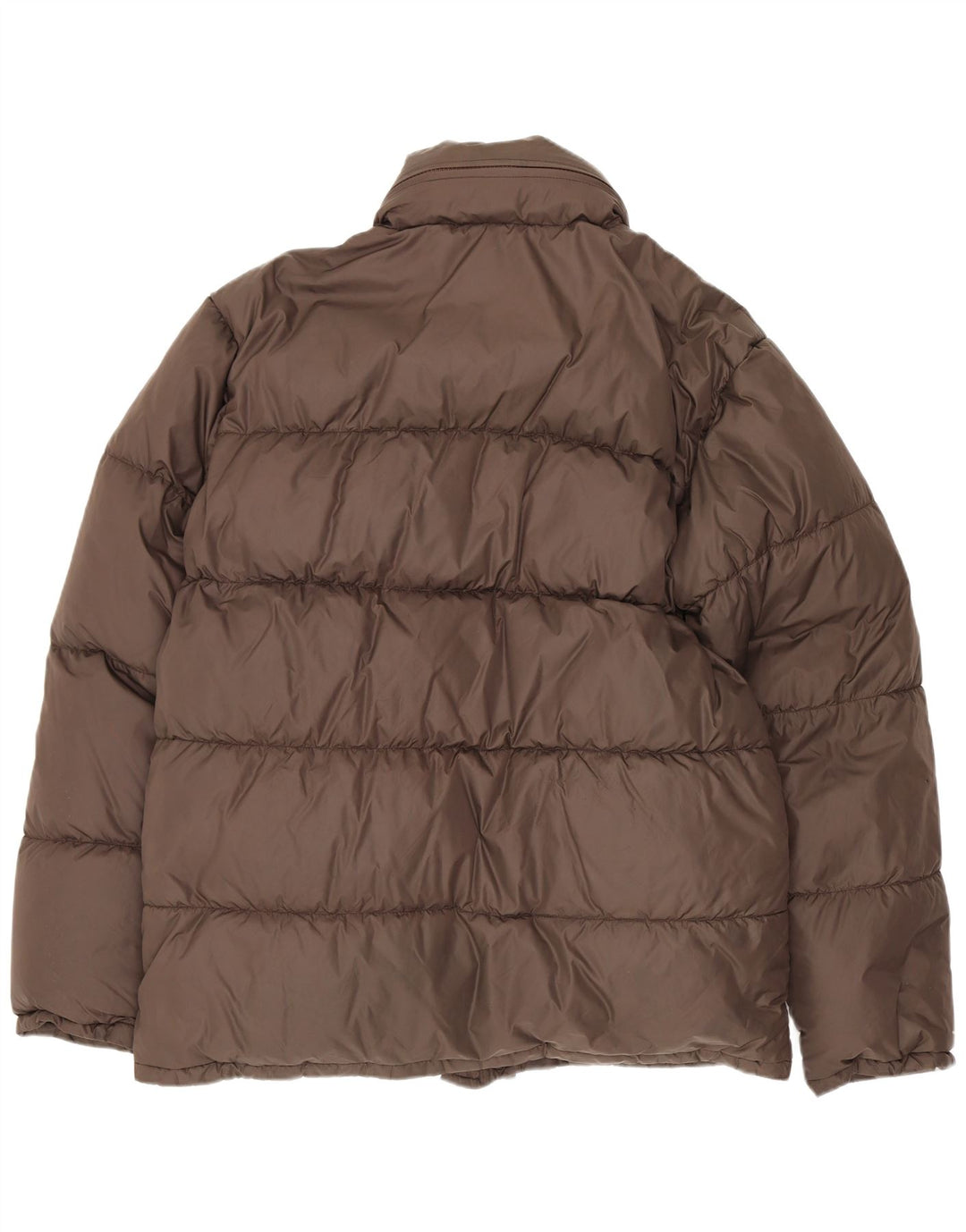 Alberto Aspesi gepolsterte Herrenjacke mit Kapuze, UK 36, kleines braunes Nylon