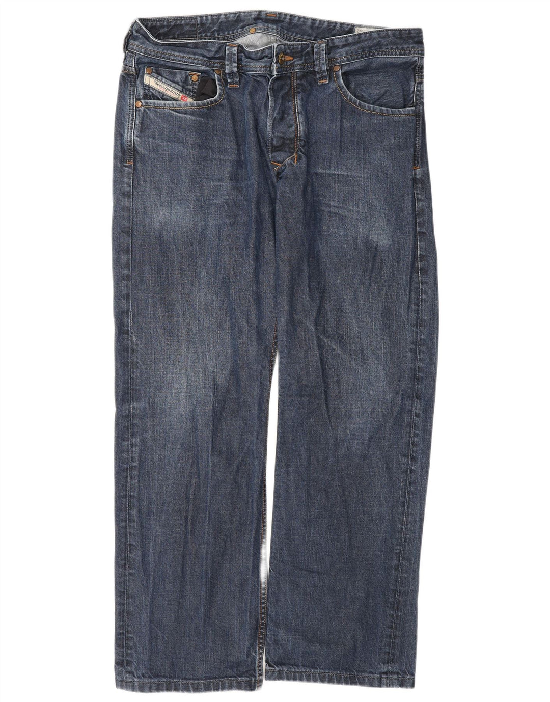 Diesel Herren Straight Jeans W34 L29 Blaue Baumwolle