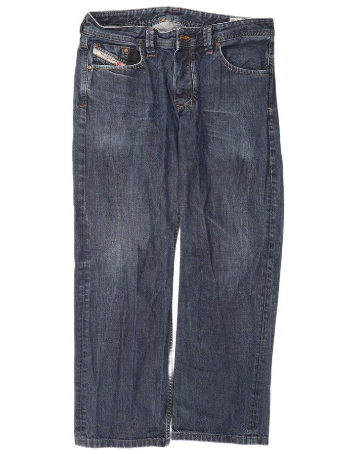 Diesel Herren Straight Jeans W34 L29 Blaue Baumwolle