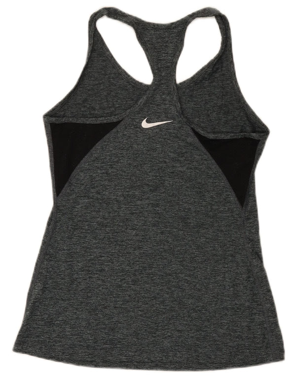 Nike Damen Dri Fit Weste Top UK 8 Small Grau geflecktes Polyester