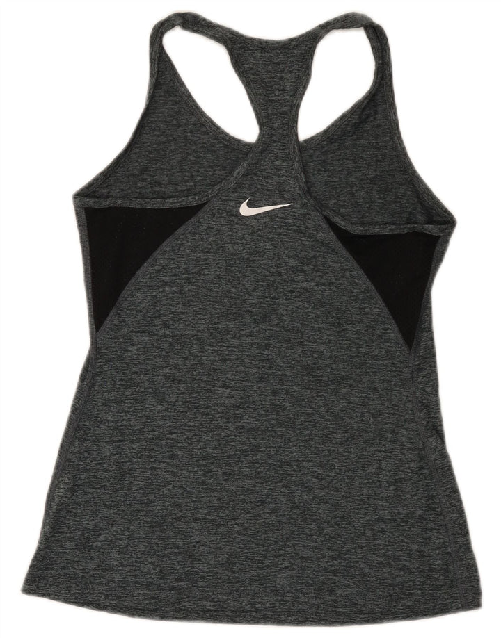 Nike Damen Dri Fit Weste Top UK 8 Small Grau geflecktes Polyester