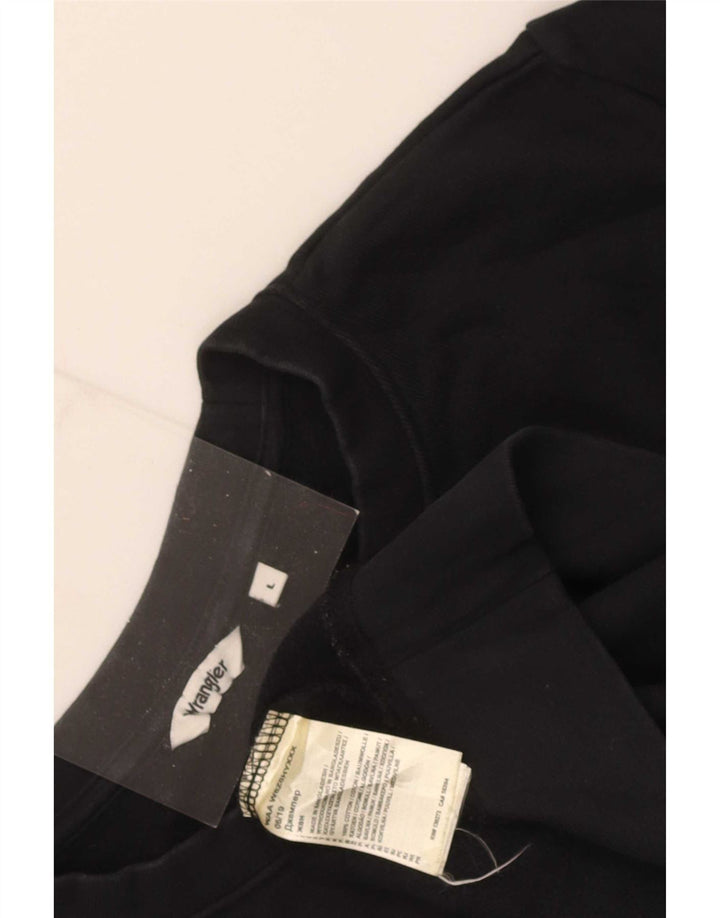 Wrangler Womens Graphic Sweatshirt Pullover UK 16 Large Schwarze Baumwolle