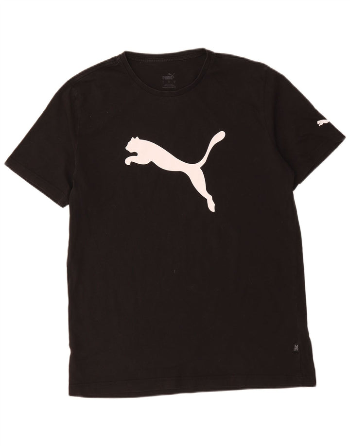 Puma Herren T-Shirt mit Grafik, groß, aus schwarzer Baumwolle