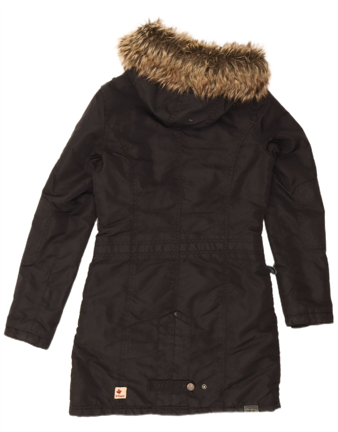 KHUJO Damen-Parka mit Kapuze, Gr. 10, Schwarz