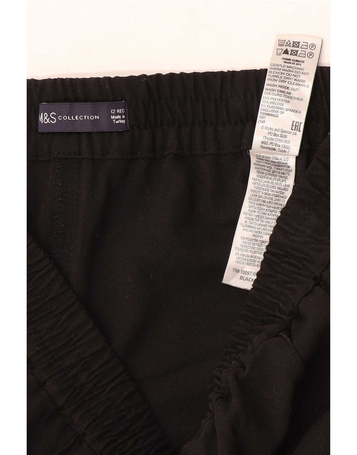 Marks & Spencer Damen-Trainingshose mit weitem Bein, UK 12, Mittelschwarz