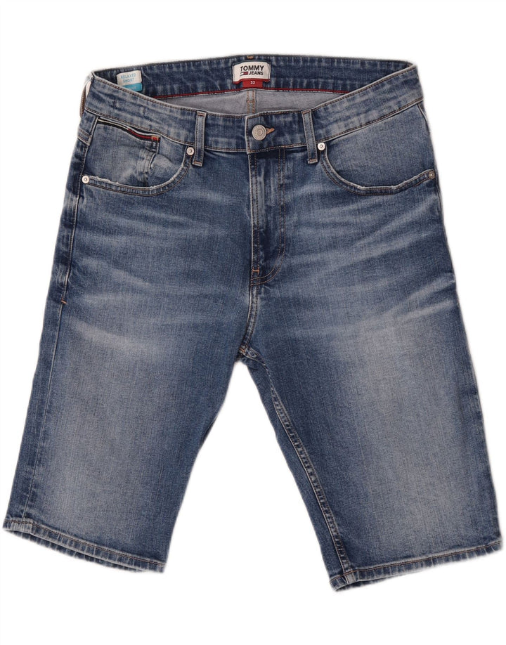Tommy Hilfiger Herren Denim Shorts W32 Mittelblaue Baumwolle