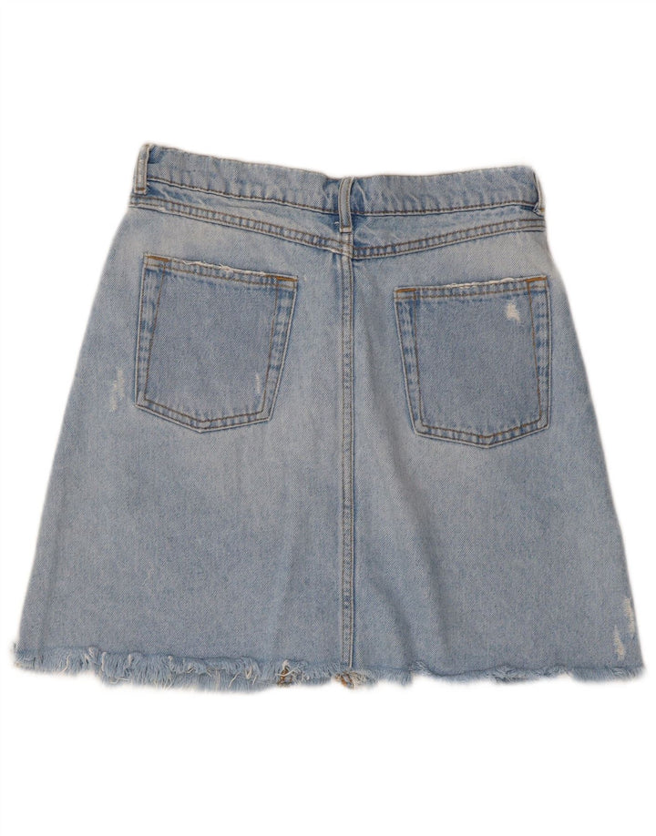 Zara Damen Distressed Mini Denim Rock Medium W28 Blaue Baumwolle