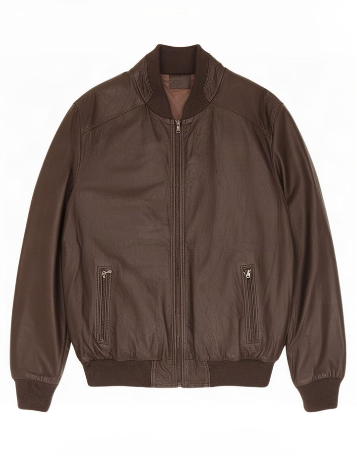 Vintage Herren Lederjacke IT 60 5XL Braun