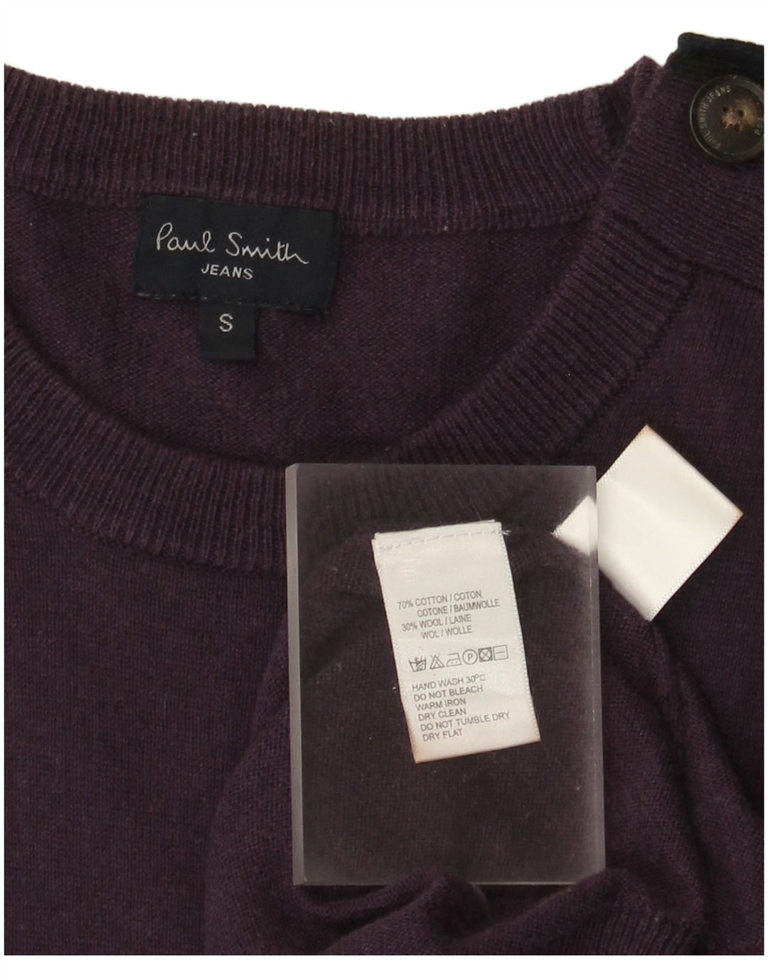Paul Smith Herren-Pullover mit Rundhalsausschnitt, Größe S, Lila, Baumwolle