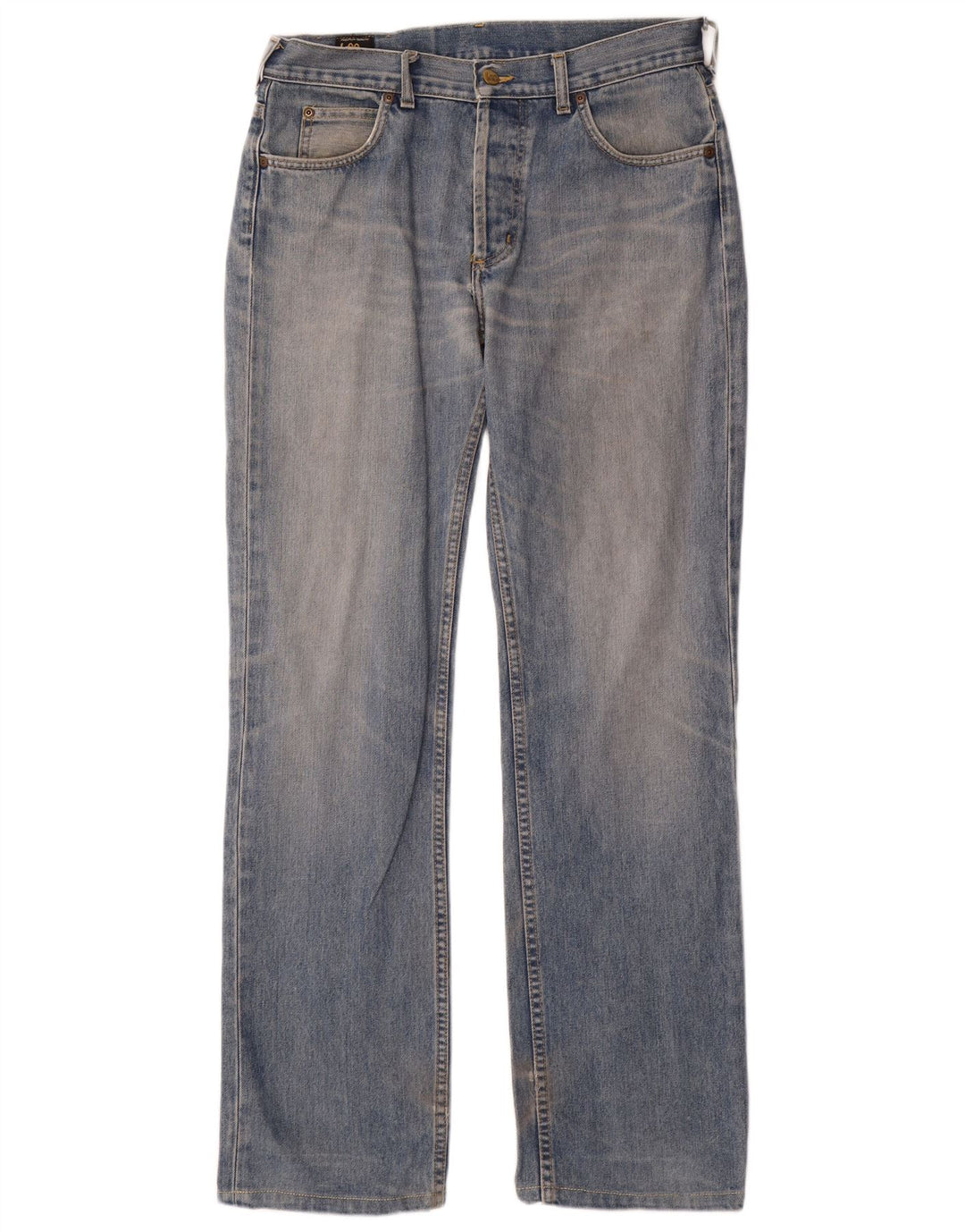 LEE Herren Graphic Straight Jeans W32 L33 Blaue Baumwolle