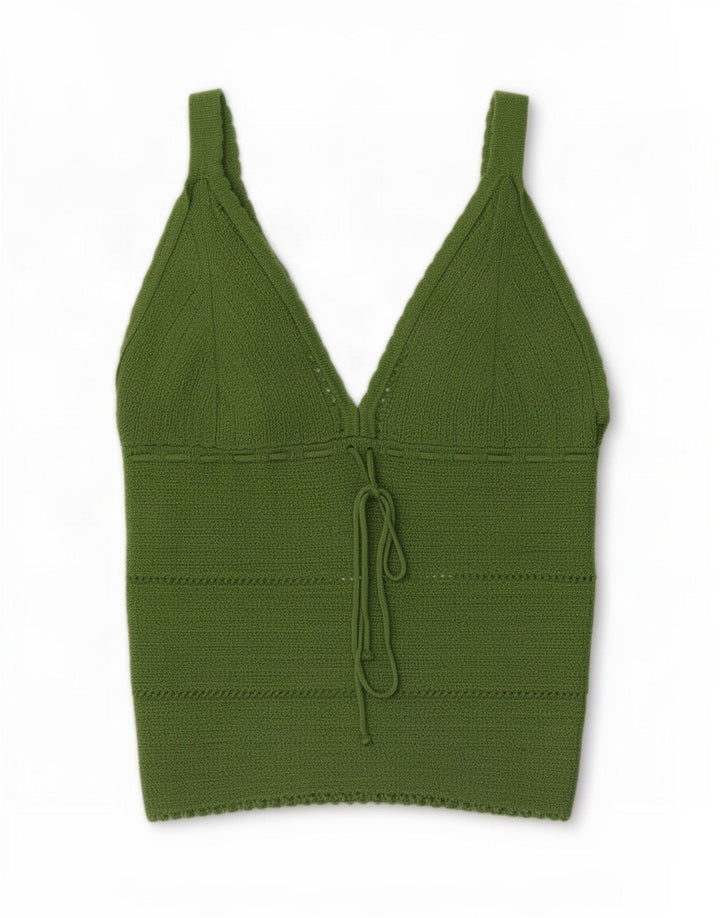 Zara Damen Crop Cami Top UK 8 Small Grün Polyamid