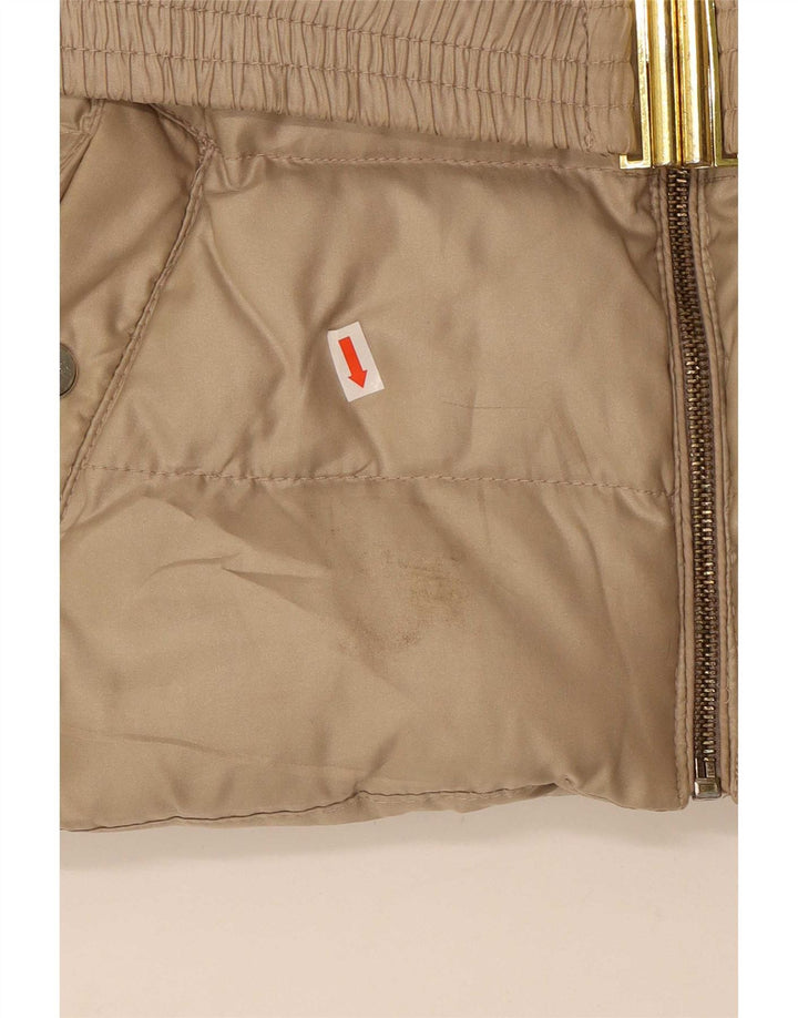 Zara Damen Wattierte Jacke UK 16 Large Beige Polyester