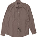 Calvin Klein Mens Tailliertes Hemd Suze 41 16 Große graue Baumwolle