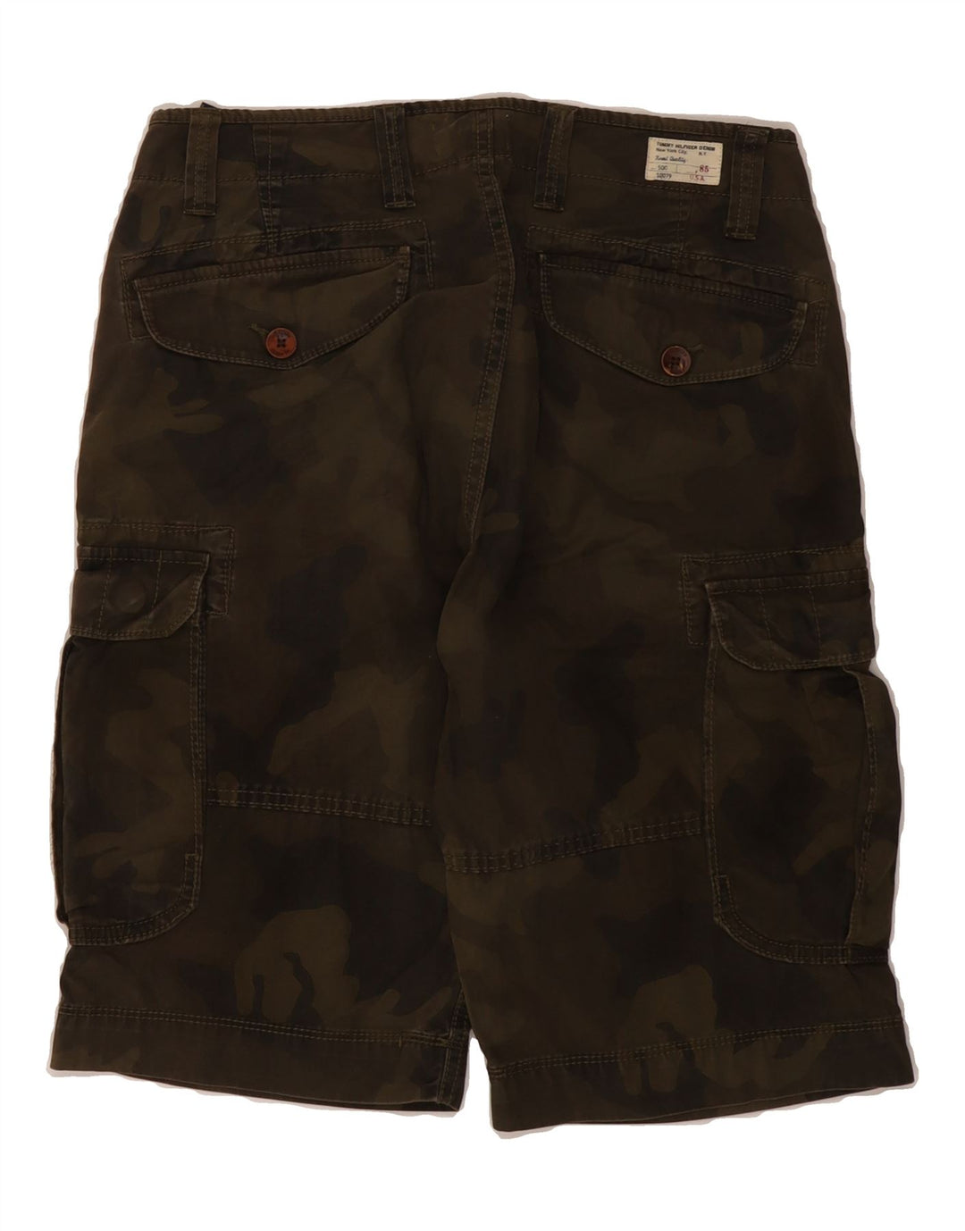 TOMMY HILFIGER Mens Cargo Shorts W31 Medium  Brown Camouflage Cotton Vintage Tommy Hilfiger and Second-Hand Tommy Hilfiger from Messina Hembry 