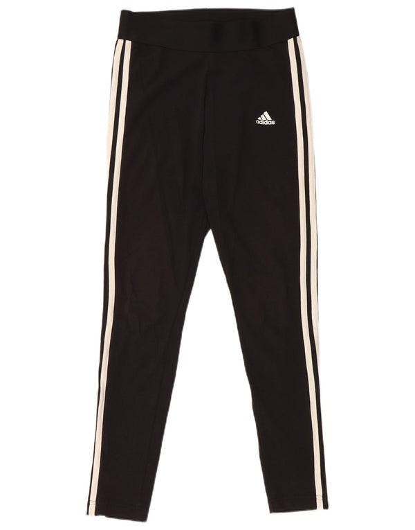 Adidas Damen Leggings UK 8/10 Small Schwarz Baumwolle