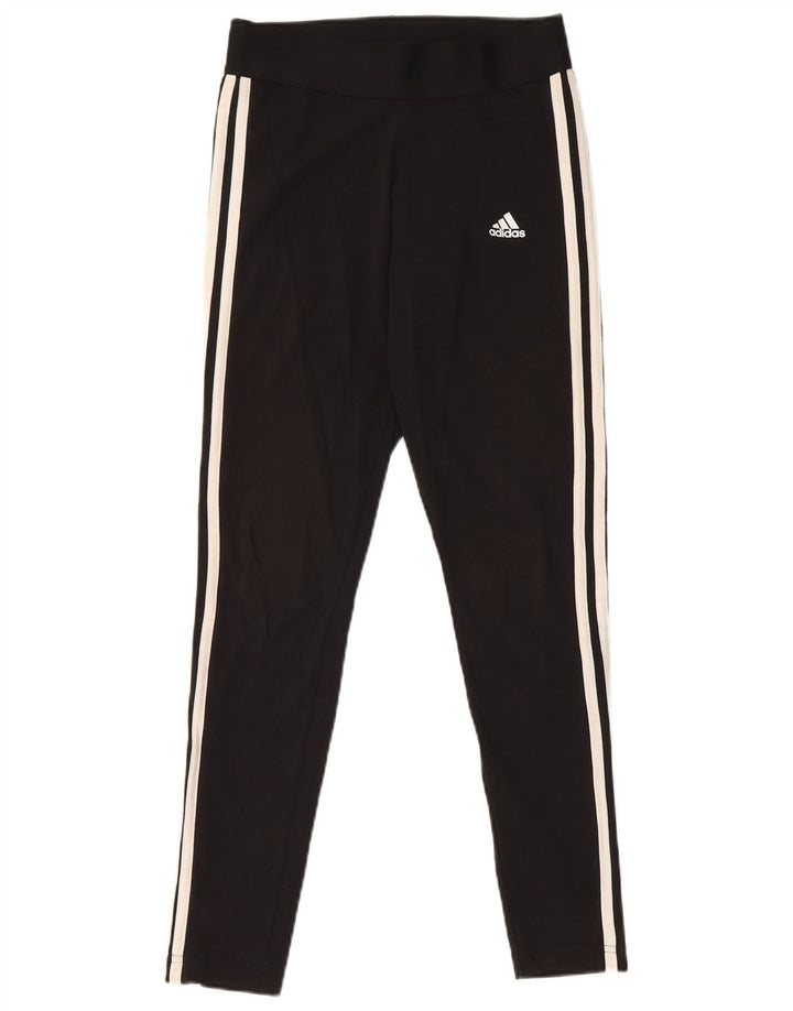 Adidas Damen Leggings UK 8/10 Small Schwarz Baumwolle