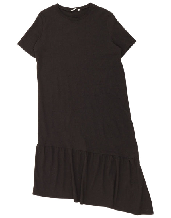 Zara Damen Trafaluc Asymmetrisches Kleid UK 14 Large Schwarz