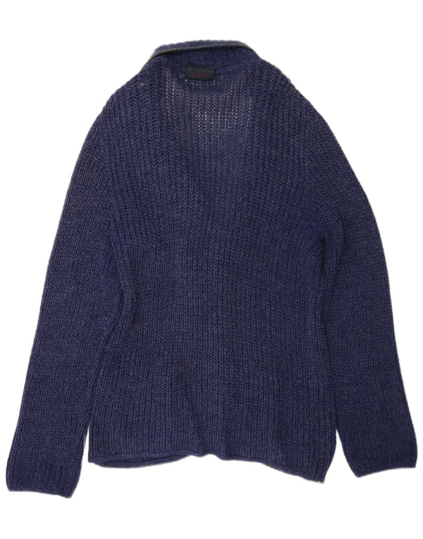 Marlane Damen Häkel-Cardigan-Pullover UK 16 Large Marineblau
