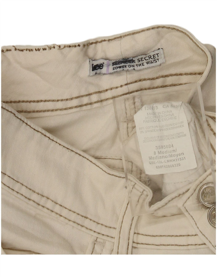 LEE Damen Slender Secret Casual Shorts US 8 Medium W28 Weiße Baumwolle