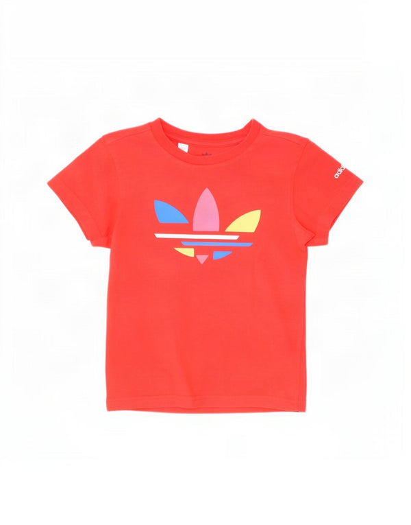 Adidas Mädchen Grafik T-Shirt Top 4–5 Jahre rote Baumwolle