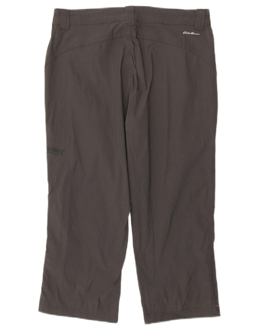 EDDIE BAUER Damen Straight Cargo Capri Hose US 4 Small W30 L21 Grau