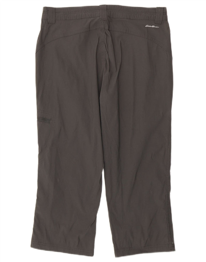 EDDIE BAUER Damen Straight Cargo Capri Hose US 4 Small W30 L21 Grau