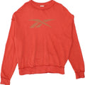 REEBOK Womens Oversized Graphic Sweatshirt Jumper UK 14 Medium Red Cotton Vintage Reebok and Second-Hand Reebok from Messina Hembry 