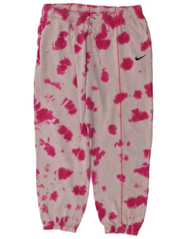 Nike Damen Trainingshose Jogger UK 18 XL Pink Tie Dye Baumwolle