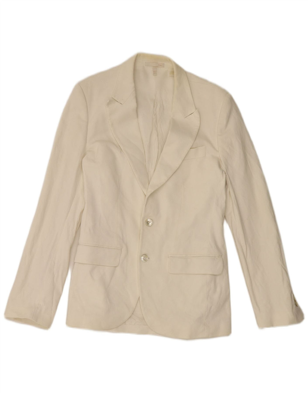 Zara Herren-Blazer mit 2 Knöpfen, EU 50, mittelweiße Baumwolle