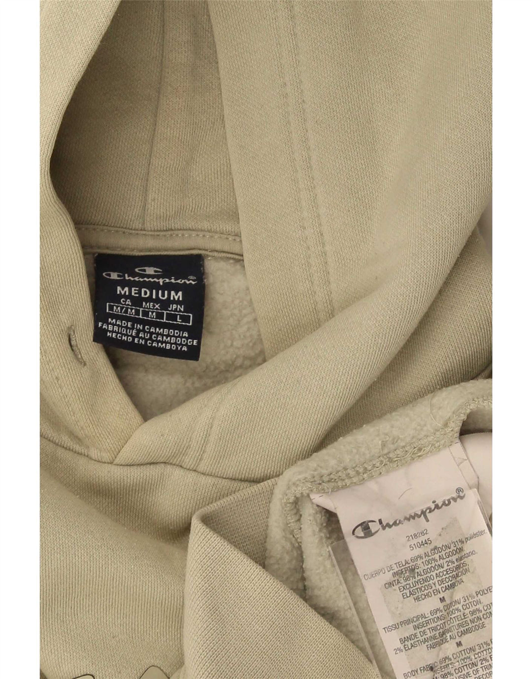 Champion Herren-Kapuzenpullover mit Grafik, mittlere Khaki-Baumwolle