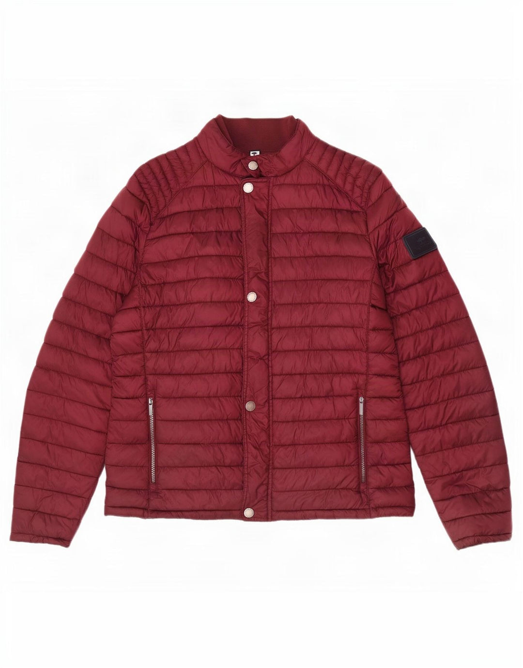 Fynch Hatton Herren Casual Fit gepolsterte Jacke UK 38 Medium Burgund Nylon