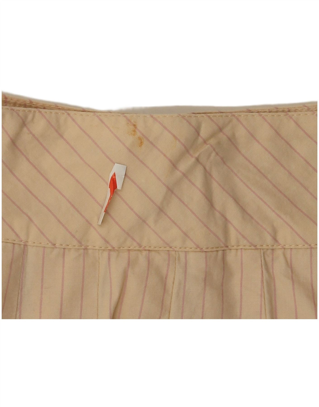 Zara Damen Mini-Wickelrock Medium W28 Beige Nadelstreifen-Baumwolle