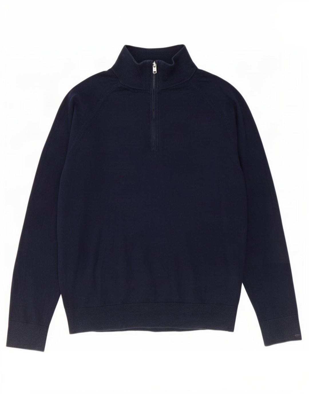 Gap Herren-Pullover mit Reißverschluss am Hals, groß, marineblaue Baumwolle