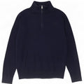 Gap Herren-Pullover mit Reißverschluss am Hals, groß, marineblaue Baumwolle