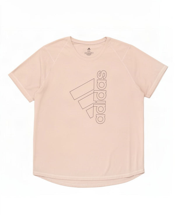 Adidas Damen Aeroready Graphic T-Shirt Top UK 24/26 2XL Grau Polyester