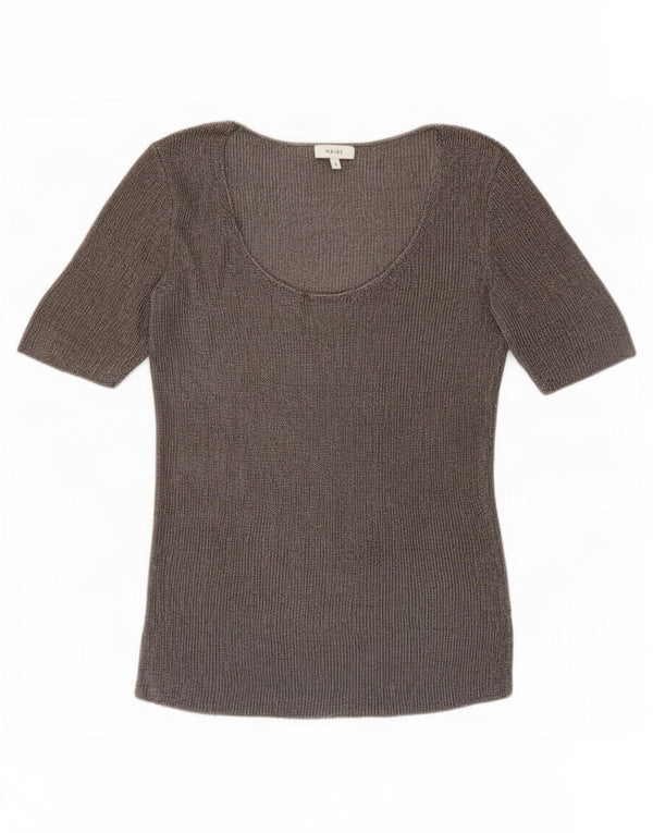 Reiss Damen-Blusenoberteil UK 10 Small Grau meliert
